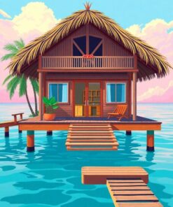 Overwater Hut Paint Numbers