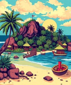 Retro Island Pulp Mystery Paint By Numbers