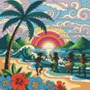 Retro Island Rhythm Poster Paint By Numbers