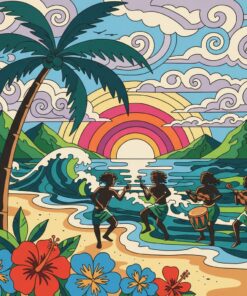 Retro Island Rhythm Poster Paint By Numbers