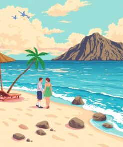 Retro Island Romance Sand Paint By Numbers
