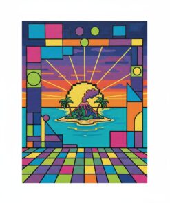 Retro Island Test Screen Paint By Numbers