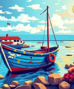 Retro Island Vessel Paint By Numbers