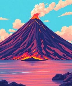 Island Volcano Paint Numbers