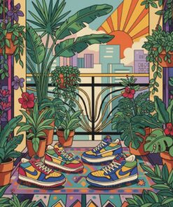 Retro Kicks Lush Balcony Paint By Numbers