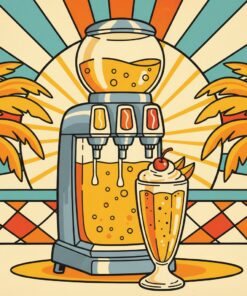 Retro Mango Soda Fountain Paint By Numbers