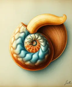 Retro Marine Biology Nautilus Paint By Numbers