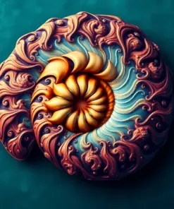 Retro Marine Biology Nautilus paint by numbers