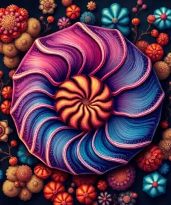 Retro Marine Biology Nautilus Paint by Numbers