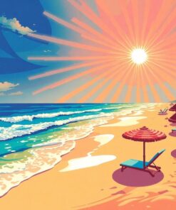 Retro Ocean Light Rays Paint By Numbers