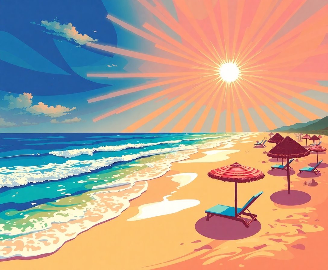 retro-ocean-light-rays-paint-by-numbers-kit-vintage-beach-art