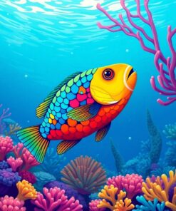 Ocean Parrotfish Paint Numbers