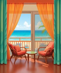 Room Curtains Paint Numbers