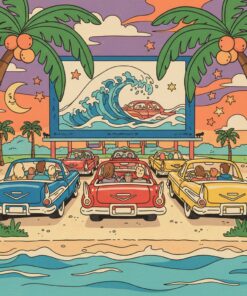Retro Oceanic Auto Theater Paint By Numbers