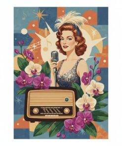 Retro Radio Starlet Orchids Paint By Numbers