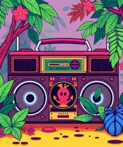 Retro Rainforest Boombox Beat Paint By Numbers