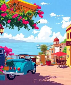 Retro Riviera Film Set Paint By Numbers