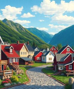 Scandinavian Village Paint Numbers