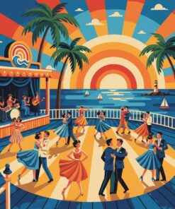 Retro Seaside Dance Hall Paint By Numbers