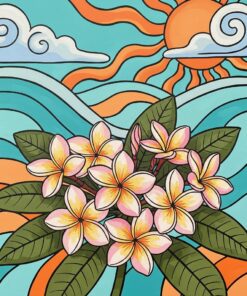 Retro Spring Plumeria Paint By Numbers