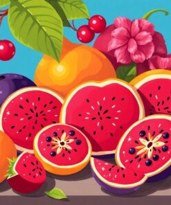 Retro Starfruit Still Life Paint By Numbers