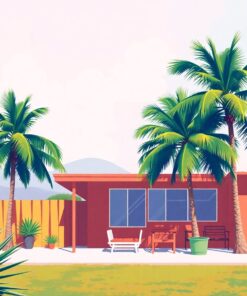 Retro Studio Palm Shadows Paint By Numbers