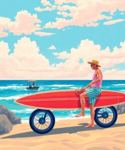 Retro Surfer Ocean View Paint By Numbers