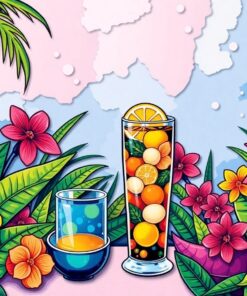 Retro Sweating Tropical Glass Paint By Numbers