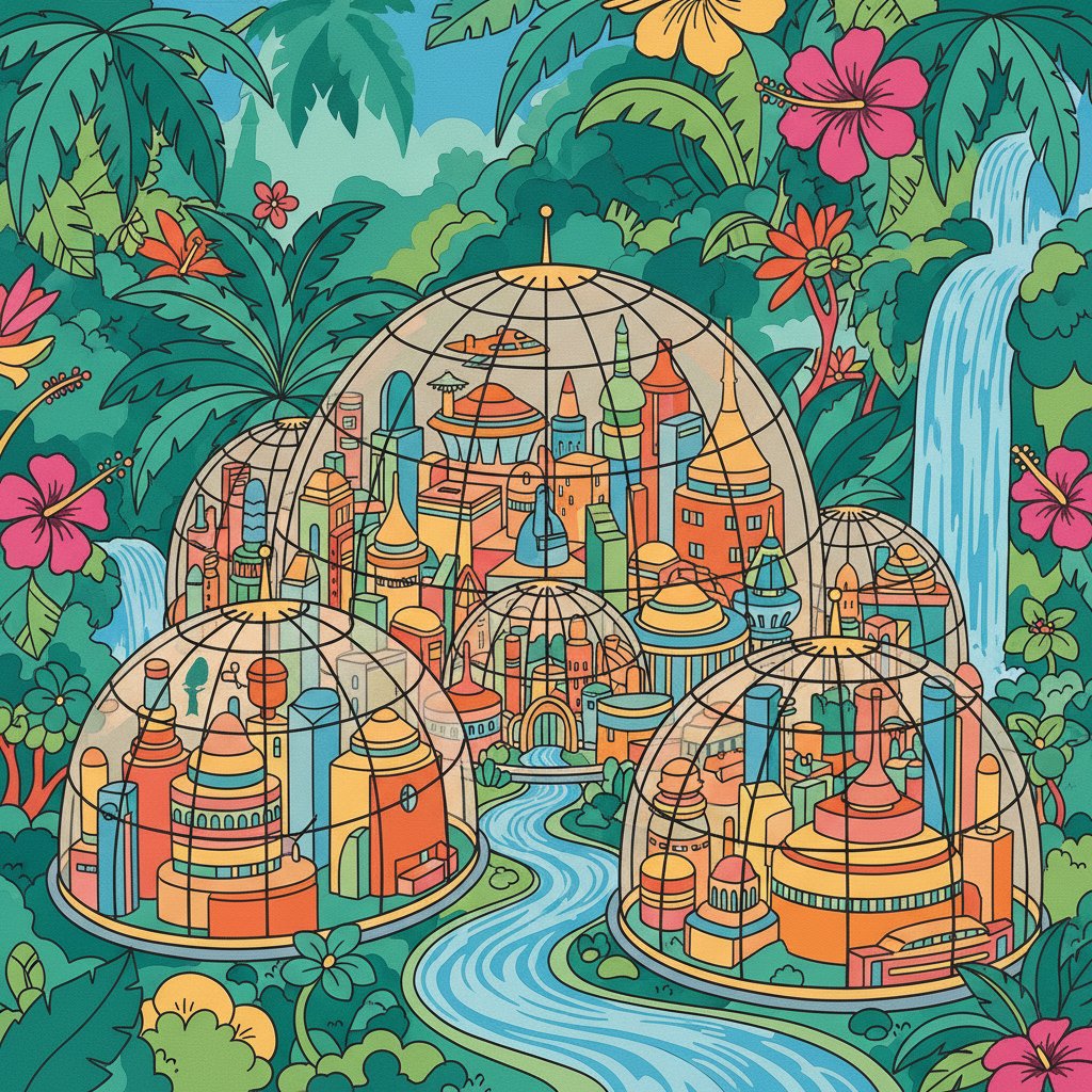 retro-tropical-dome-city-paint-by-numbers-kit