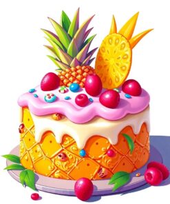 Pineapple Cake Paint Numbers