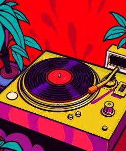 Retro Turntable Jungle Paint By Numbers