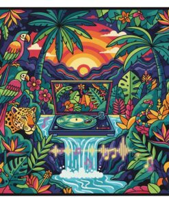Retro Vinyl Rainforest Beat Paint By Numbers