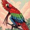 Crimson Macaw Paint Numbers