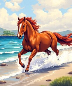 Roaming Realistic Island Equine Paint By Numbers