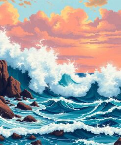 Roaring Surf Antique Base Paint By Numbers