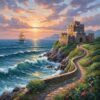 Romantic Era Coastal Bastion Paint By Numbers