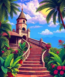 Tropical Staircase Paint Numbers