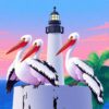 Lighthouse Pelicans Paint Numbers