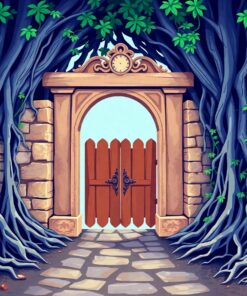 Roots Engulfing Antique Gate Paint By Numbers