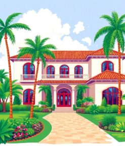 Royal Palms Colonial Estate Paint By Numbers
