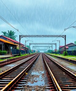 Rusted Rails In Rain Paint By Numbers