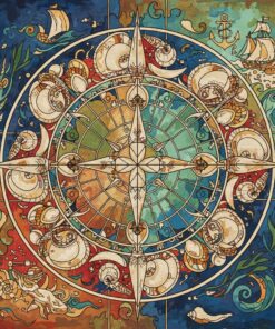 Rustic Cowrie Navigation Grid Paint By Numbers