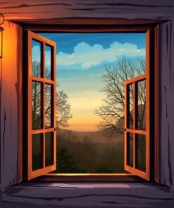 Rustic Distant Window Light Paint By Numbers