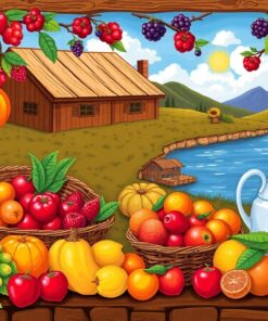 Rustic Island Fruit Harvest Paint By Numbers