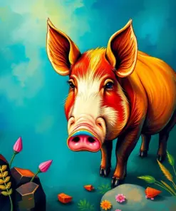 Rustic Island Swine Paint by Numbers