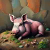Rustic Island Swine Resting Paint By Numbers