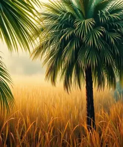 Rustic Palm Pasture Rain paint by numbers