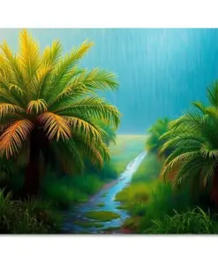 Rustic Palm Pasture Rain Paint By Numbers
