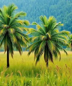 Rustic Palm Pasture Rain Paint by Numbers