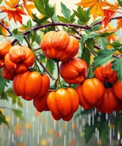 Rustic Papayas In Rain Paint By Numbers